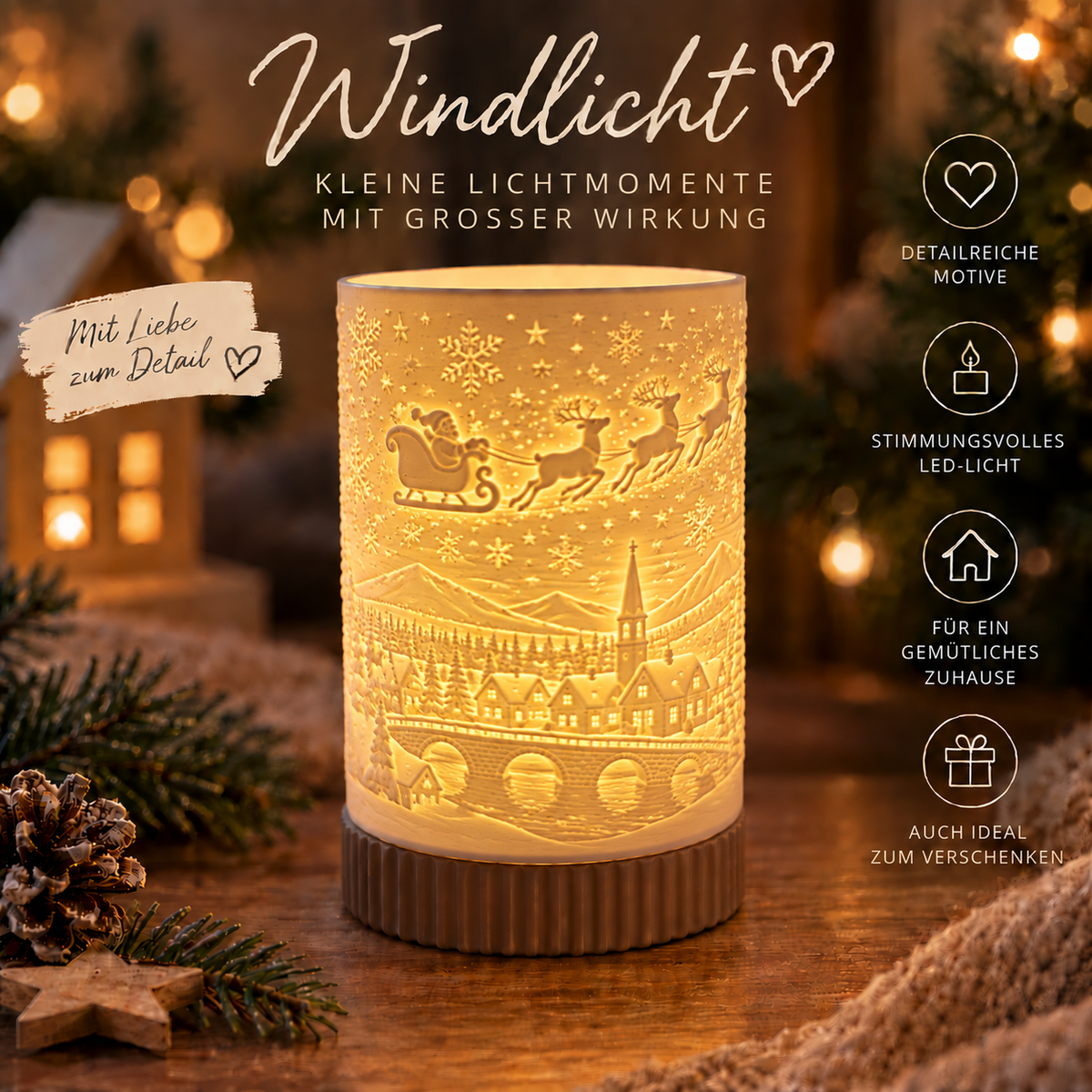 Windlicht "Weihnachtszauber"